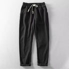 pantalon homme coupe droite taille élastique en noir