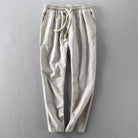 pantalon homme coupe droite taille élastique en gris