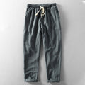 pantalon homme coupe droite taille élastique en gris anthracite