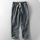 pantalon homme coupe droite taille élastique en gris anthracite
