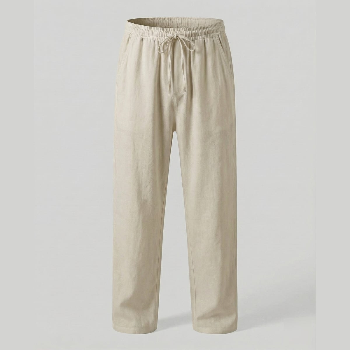 pantalon homme coupe droite taille élastiquée en gris