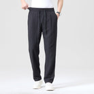 pantalon homme coupe droite taille élastiquée en noir