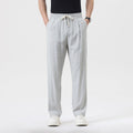pantalon homme coupe droite taille élastiquée en gris