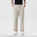 pantalon homme coupe droite taille élastiquée en kaki style1
