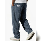 pantalon homme coupe large avec poches en bleu