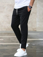pantalon homme coupe slim taille élastiquée