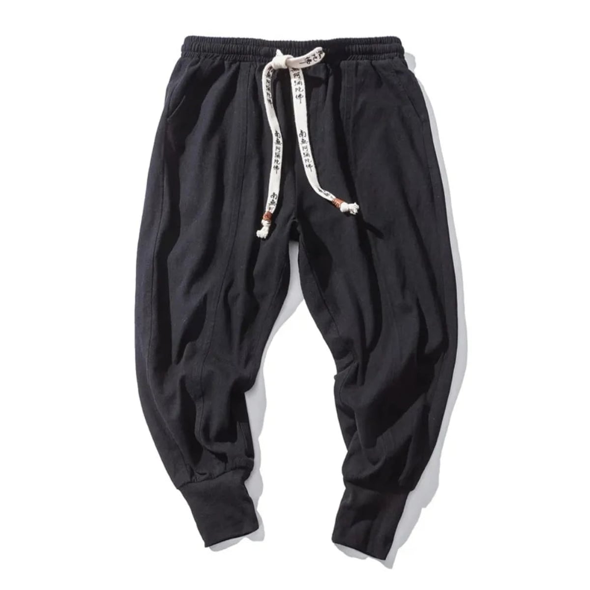 pantalon homme sarouel coupe ample en noir