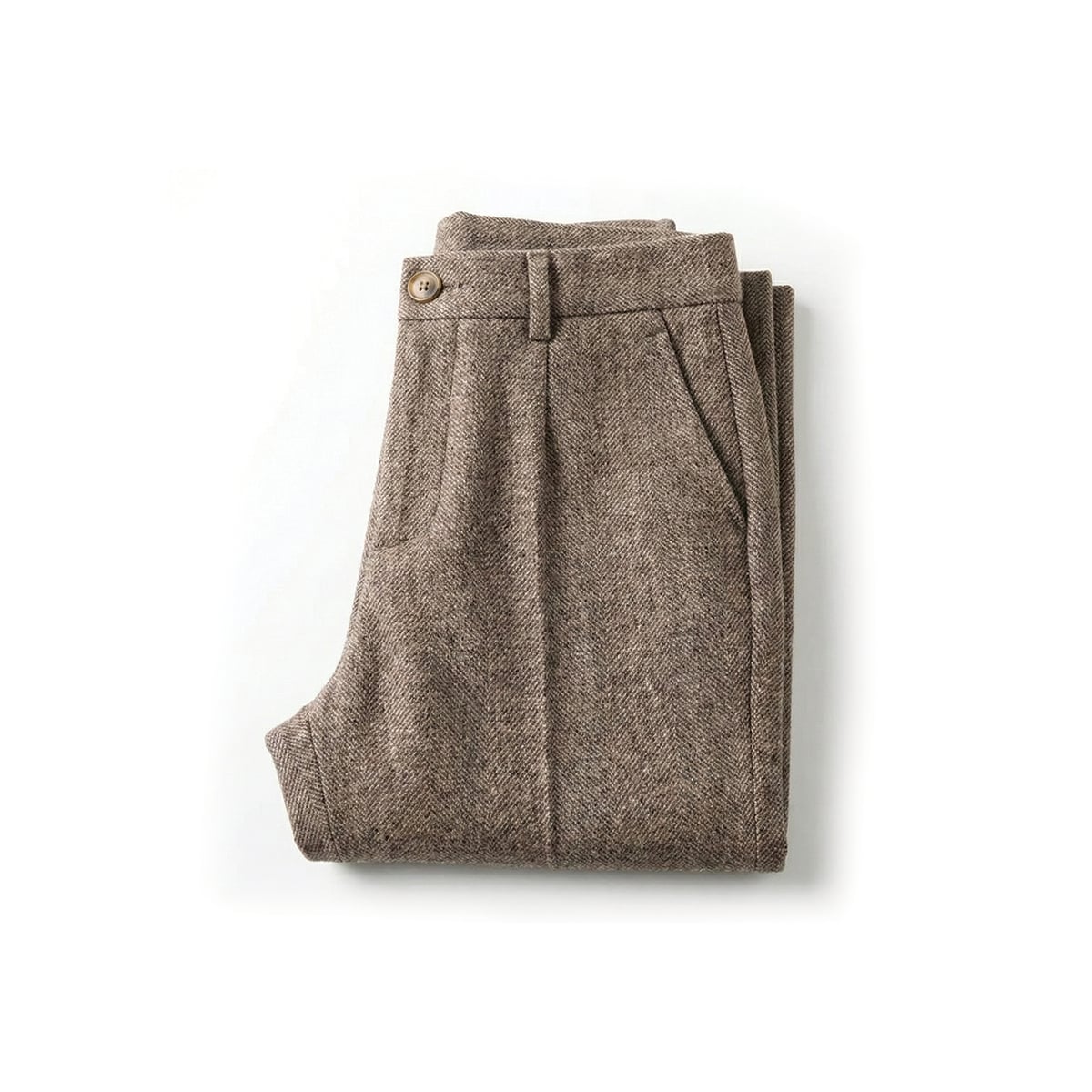 pantalon homme taille haute chevrons en marron
