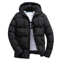 parka homme à capuche coupe droite en noir