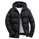 parka homme à capuche coupe droite en noir