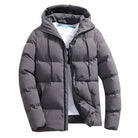 parka homme à capuche coupe droite en gris
