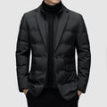 parka homme coupe ajustée col à revers en noir