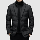 parka homme coupe ajustée col à revers en noir
