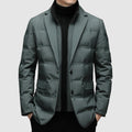 parka homme coupe ajustée col à revers en gris manhattan