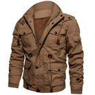 parka homme doublée à capuche multi-poches en marron