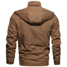 parka homme doublée à capuche multi-poches en marron