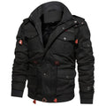 parka homme doublée à capuche multi-poches en noir