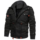 parka homme doublée à capuche multi-poches en noir