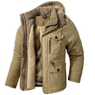 parka homme hiver à capuche doublée en kaki