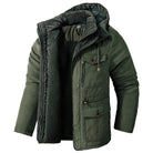 parka homme hiver à capuche doublée en vert