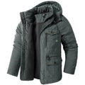 parka homme hiver à capuche doublée en gris