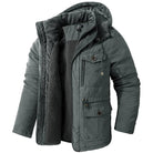 parka homme hiver à capuche doublée en gris