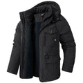 parka homme hiver à capuche doublée en noir