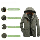 parka homme hiver imperméable à capuche doublée en vert