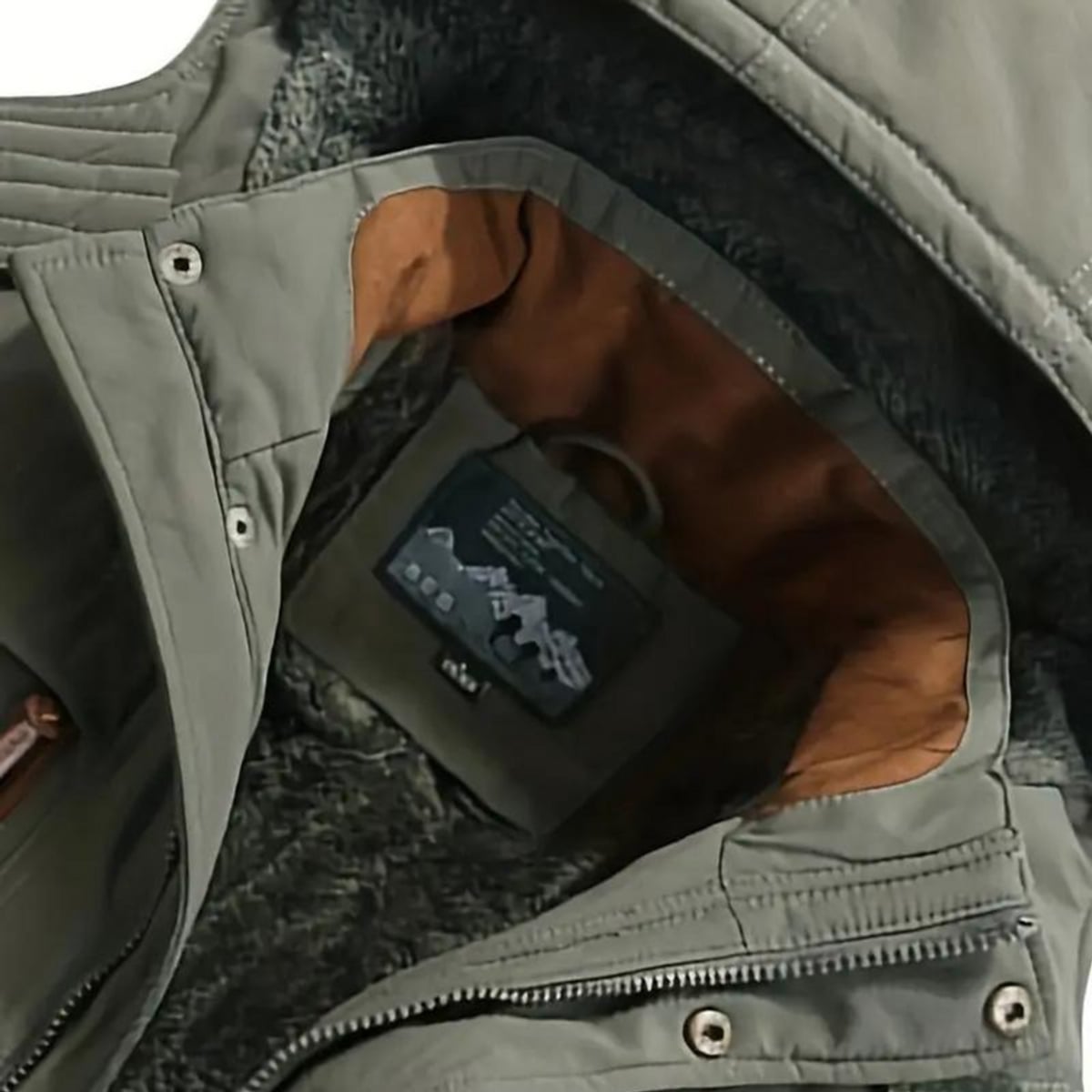 parka homme hiver imperméable à capuche doublée en vert