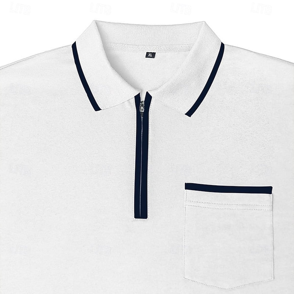 polo homme col zippé manches longues