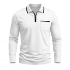 polo homme col zippé manches longues