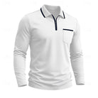 polo homme col zippé manches longues
