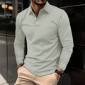 polo homme manche longue coupe classique en gris