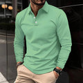 polo homme manche longue coupe classique en vert