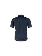 polo homme manches courtes col polo texturé en bleu foncé