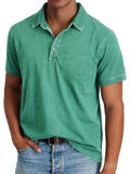 polo homme manches courtes coupe droite en vert