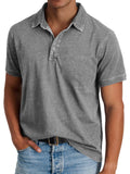 polo homme manches courtes coupe droite en gris