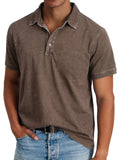 polo homme manches courtes coupe droite en marron