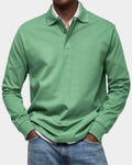 polo homme manches longues coupe classique en vert