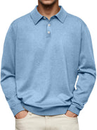 polo homme manches longues coupe droite en bleu clair
