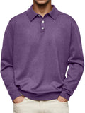 polo homme manches longues coupe droite en violet