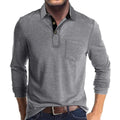polo homme manches longues coupe régulière en gris clair