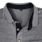 polo homme manches longues coupe régulière en gris clair