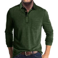 polo homme manches longues coupe régulière en vert foncé
