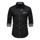 polo homme manches longues coupe slim en noir