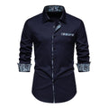 polo homme manches longues coupe slim en bleu marine