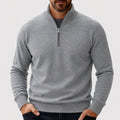 pull camionneur homme col zippé en gris foncé