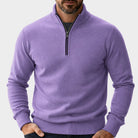 pull camionneur homme col zippé en violet
