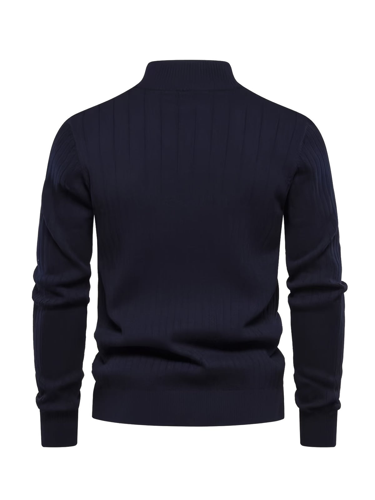 pull camionneur homme col zippé côtelé en marine