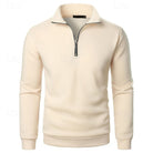 pull camionneur homme col zippé coupe ajustée en abricot
